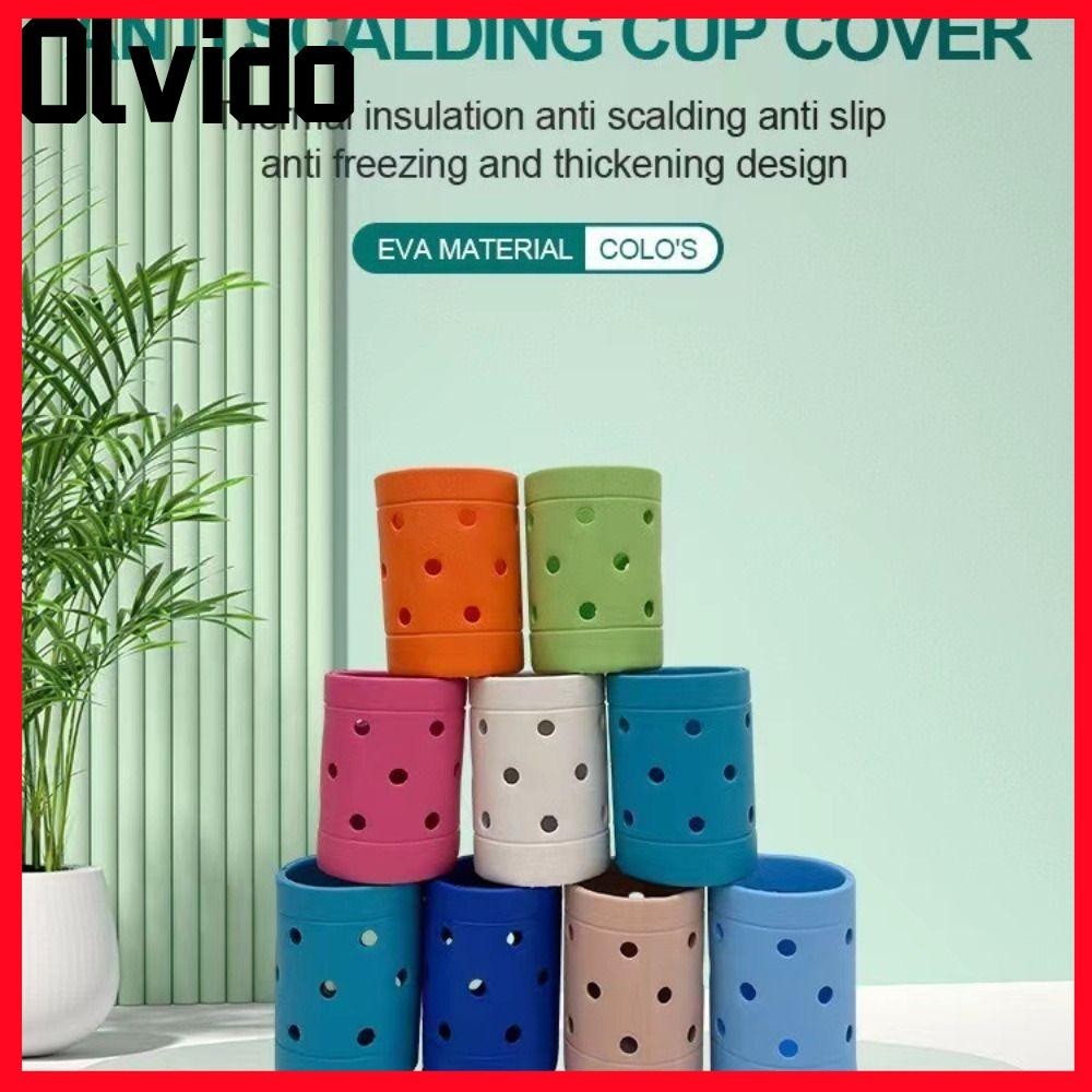 ที่วางแก้ว OLVIDO,ที่ใส่เครื่องดื่มกันลื่น EVA,แบบพกพาหลากสีกันน้ําถ้วยโคล่าสําหรับกระเป๋า Bogg สําหรับอุปกรณ์เสริมกระเป๋า Bogg