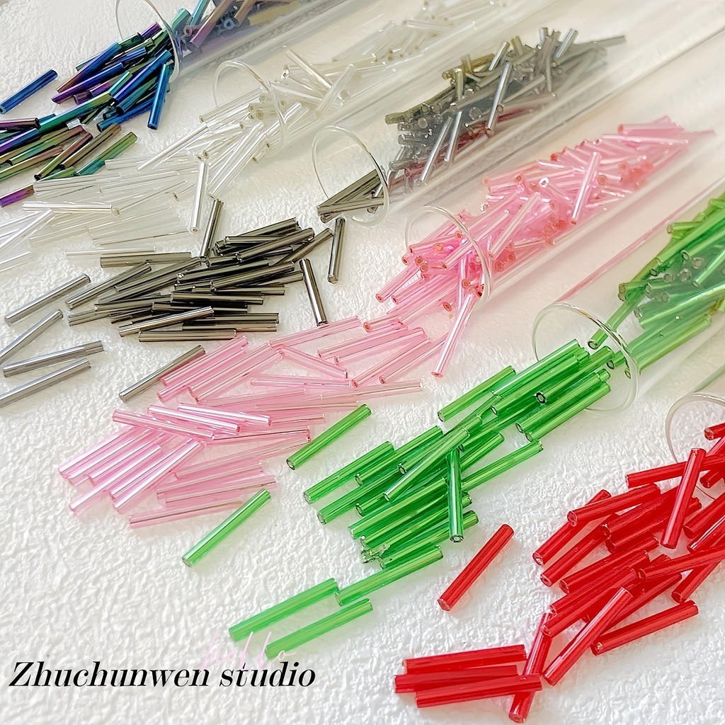 2 * 20มิลลิเมตรฮยอนอาหลอดลูกปัดแก้วข้าวลูกปัดลูกปัดหลวม ทําเอง ทําด้วยมือลูกปัดสร้อยข้อมือสร้อยคอวัสดุอุปกรณ์เสริม ดีวีเคบี