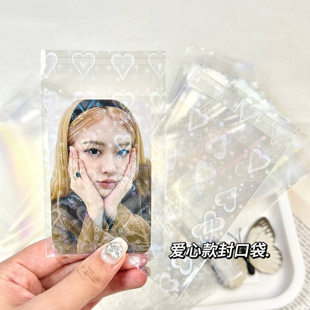 Koo Ka Ins Laser Protection Bag Self-Adhesive Bag Seven Types Laser Album Photocard Polaroid Photo Packaging Bag opp Plastic Thicken