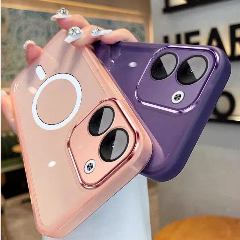 Vivo Y36 5G / VIVO Y27 5G / VIVO Y36 4G V2247 / เคส VIVO Y27S แฟชั่นสีสันสดใสซิลิโคน TPU แม่เหล็กชาร์จไร้สายฝาครอบเลนส์กล้องเคสป้องกัน