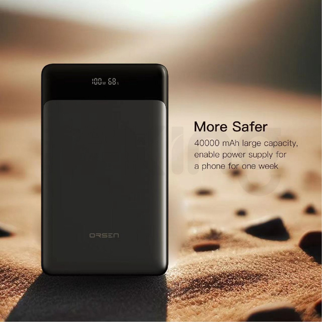 Power Bank Orsen by Eloop E65 แบตสำรอง 40000mAh ชาร์จเร็ว PD 100W พาวเวอร์แบงค์ Type C USB Super Cha