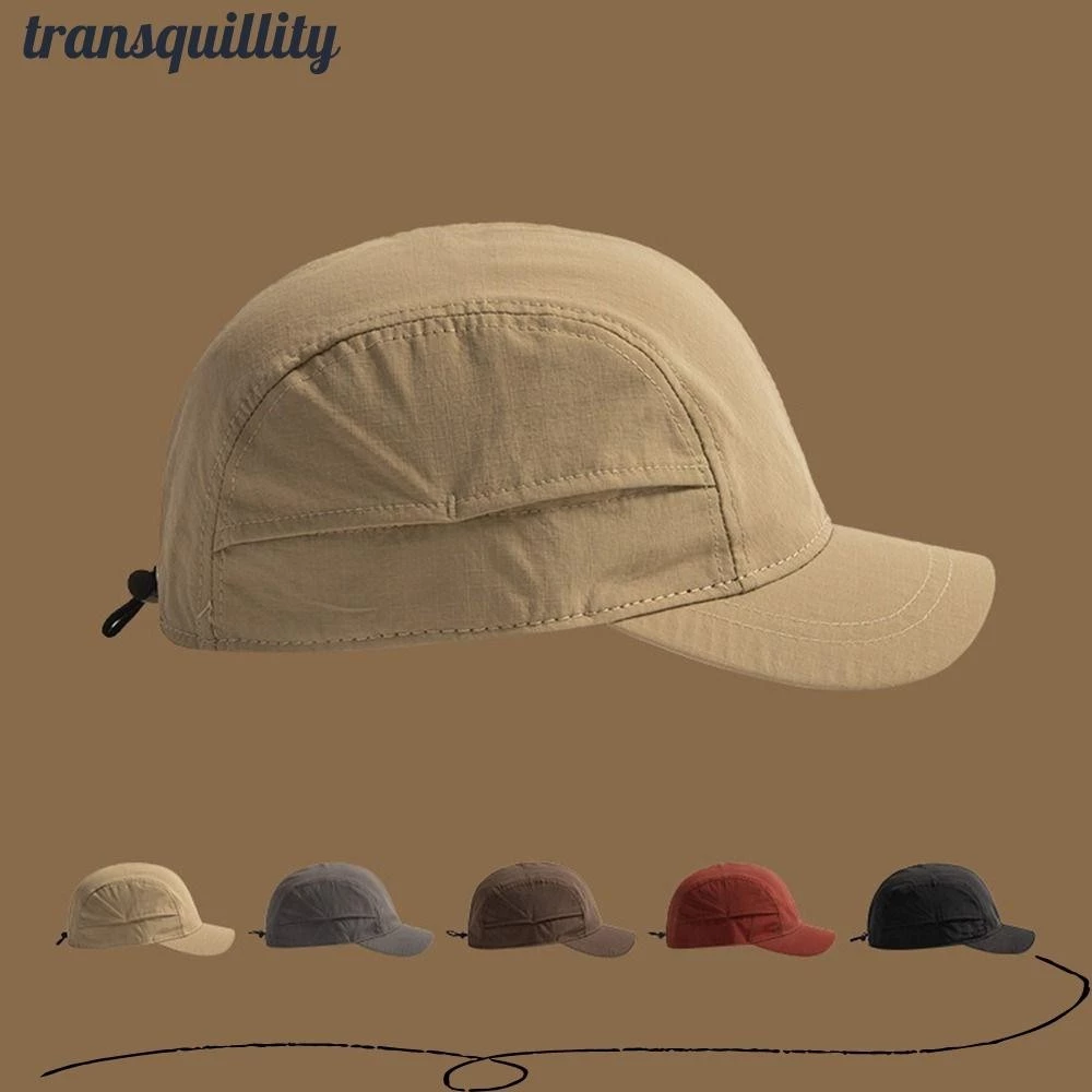 Transquillity หมวกเบสบอล, หมวกกันแดดผ้าฝ้ายแห้งเร็ว, ปีกสั้นลําลองปรับป้องกันแสงแดดหมวก Snapback ผู้ชายผู้หญิง