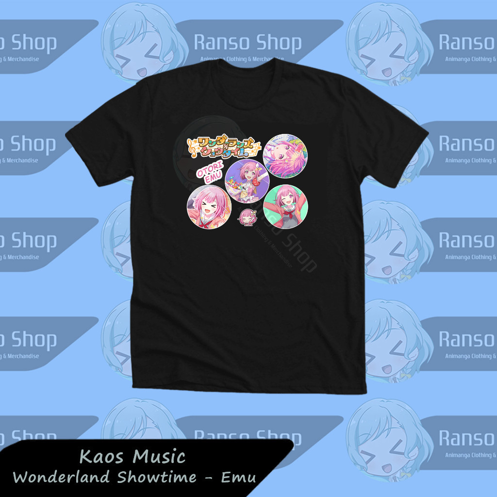 👕👕 Ranso Baju Emu Project Sekai เสื ้ อยืด Proseka Otori Emu Wonderlands x Showtime Kaos Waifu Husbu
