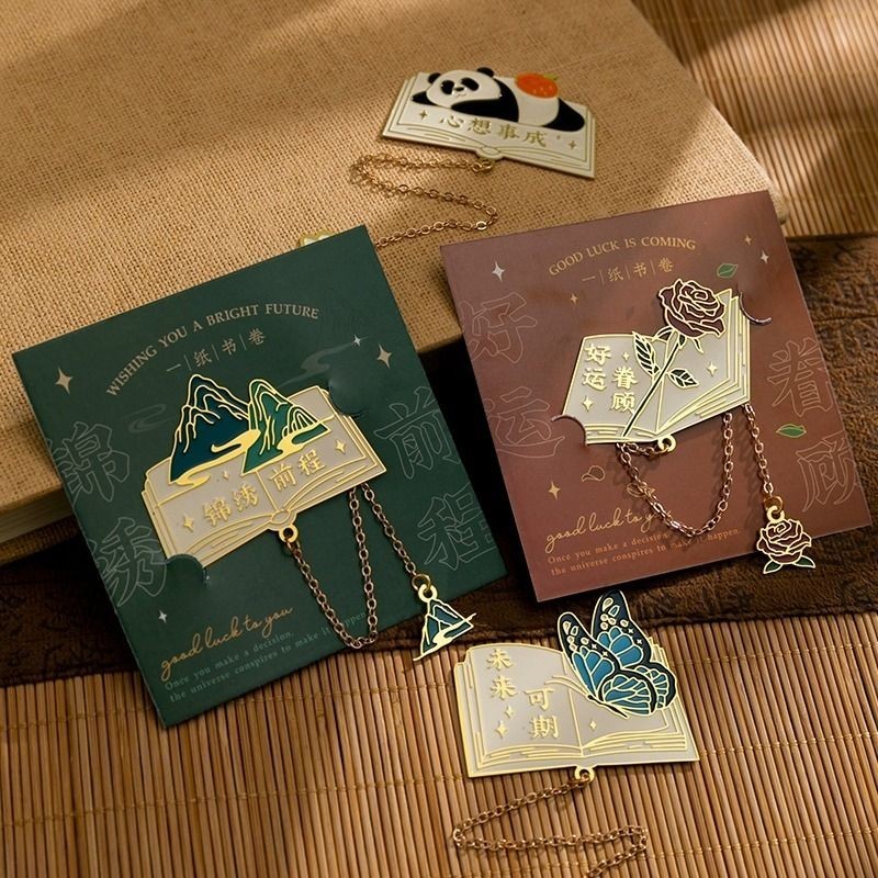 Panda Metal Bookmark ทองเหลือง High-End Bookmark พร้อมรูปภาพนักเรียนประณีตของขวัญวันครู LS0712z