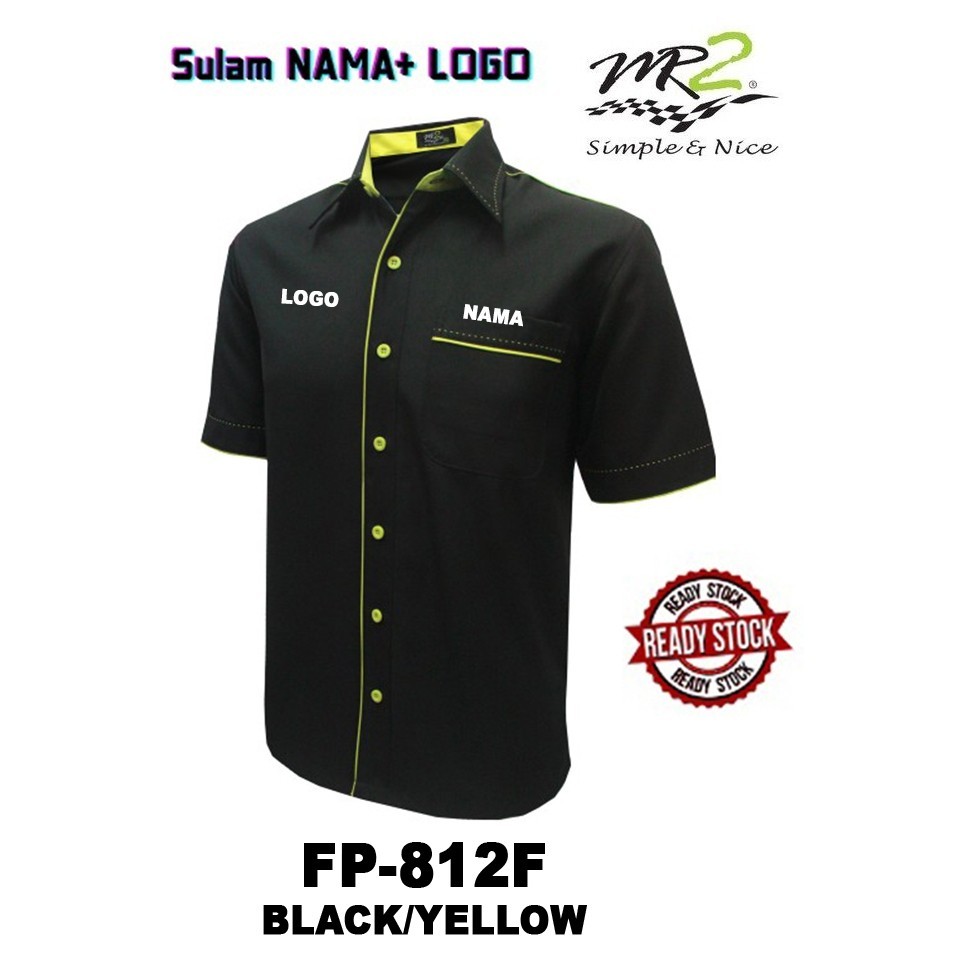เสื้อเชิ้ตสีดํา/เหลือง FP-812F JENAMA MR.2.