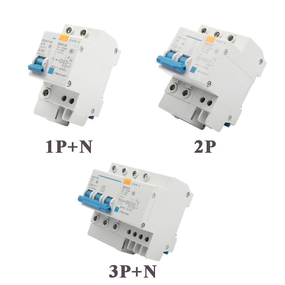 ☆DPNL DZ47LE-63 1P N 2P 3P N 4P 20A 230V 50HZ 60HZ Residual Current Circuit Breaker With Over Curren