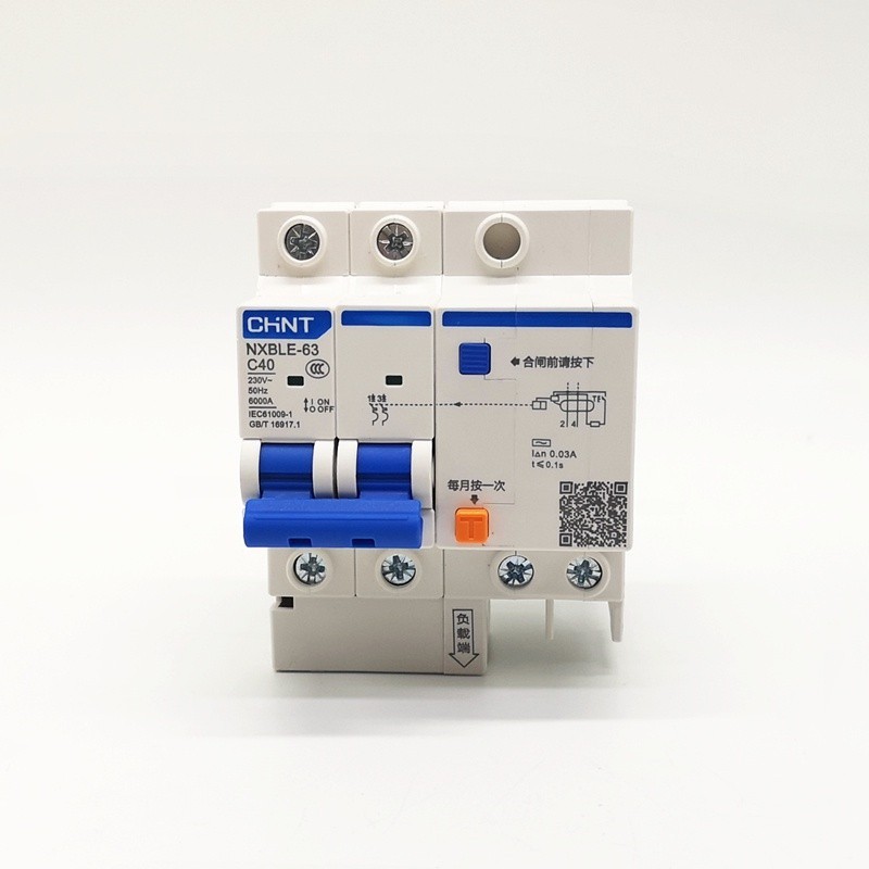 ✮New CHINT RCBO NXBLE-63 2P 30mA 6KA 32A 40A 50A 63A Residual current Circuit breaker RCBO