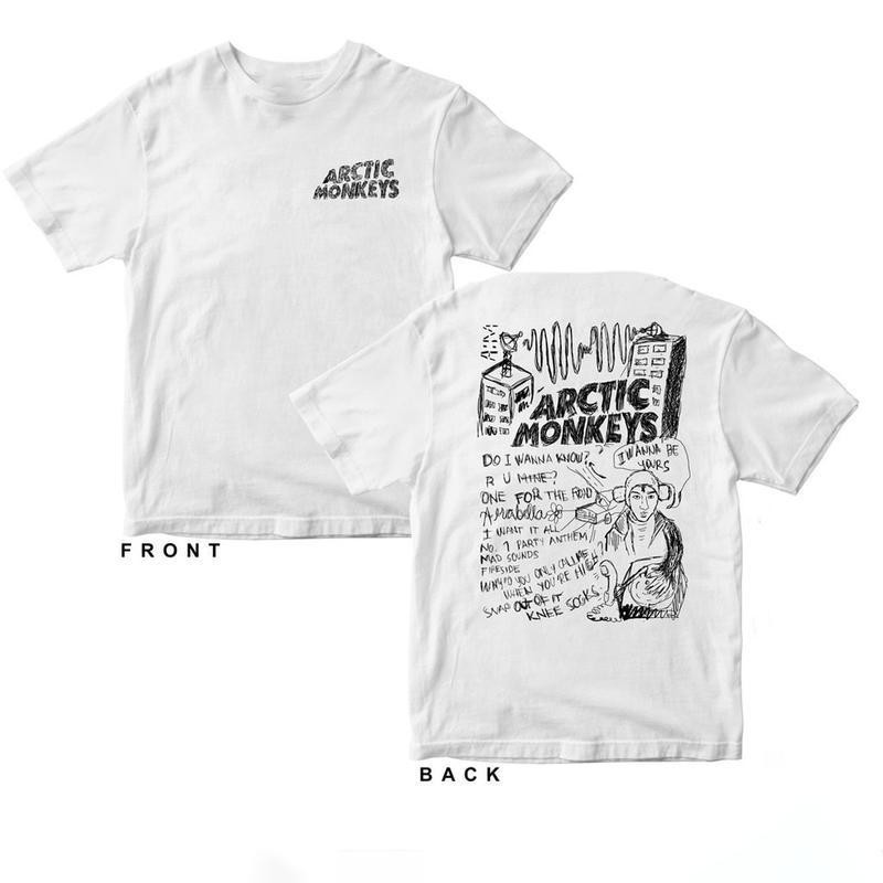 (COD/24ชั่วโมง)SHIRT - AM ALBUM SONG LIST DOODLE เสื้อยืดกราฟิกขนาดใหญ่วัฒนธรรมชนเผ่าญี่ปุ่นพิมพ์เสื้อผ้าหลวมเ