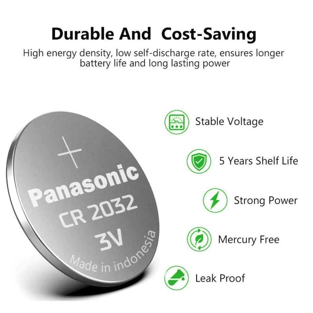 Panasonic Battery Lithium Coin CR 1620/16/1220/1632/2016/2025/2032, เหมาะสําหรับนาฬิกาปลุกรถยนต์กล้องนาฬิกาเครื่องชั่งน้ําหนักและอุปกรณ์ไฮเทคอื่นๆ