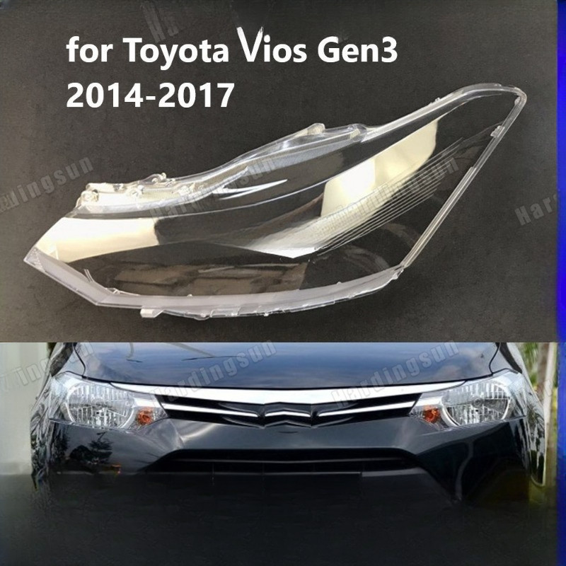 เลนส์ไฟหน้าทดแทนสําหรับ Toyota Vios Gen3 2014 2015 2016 2017 คุณภาพ