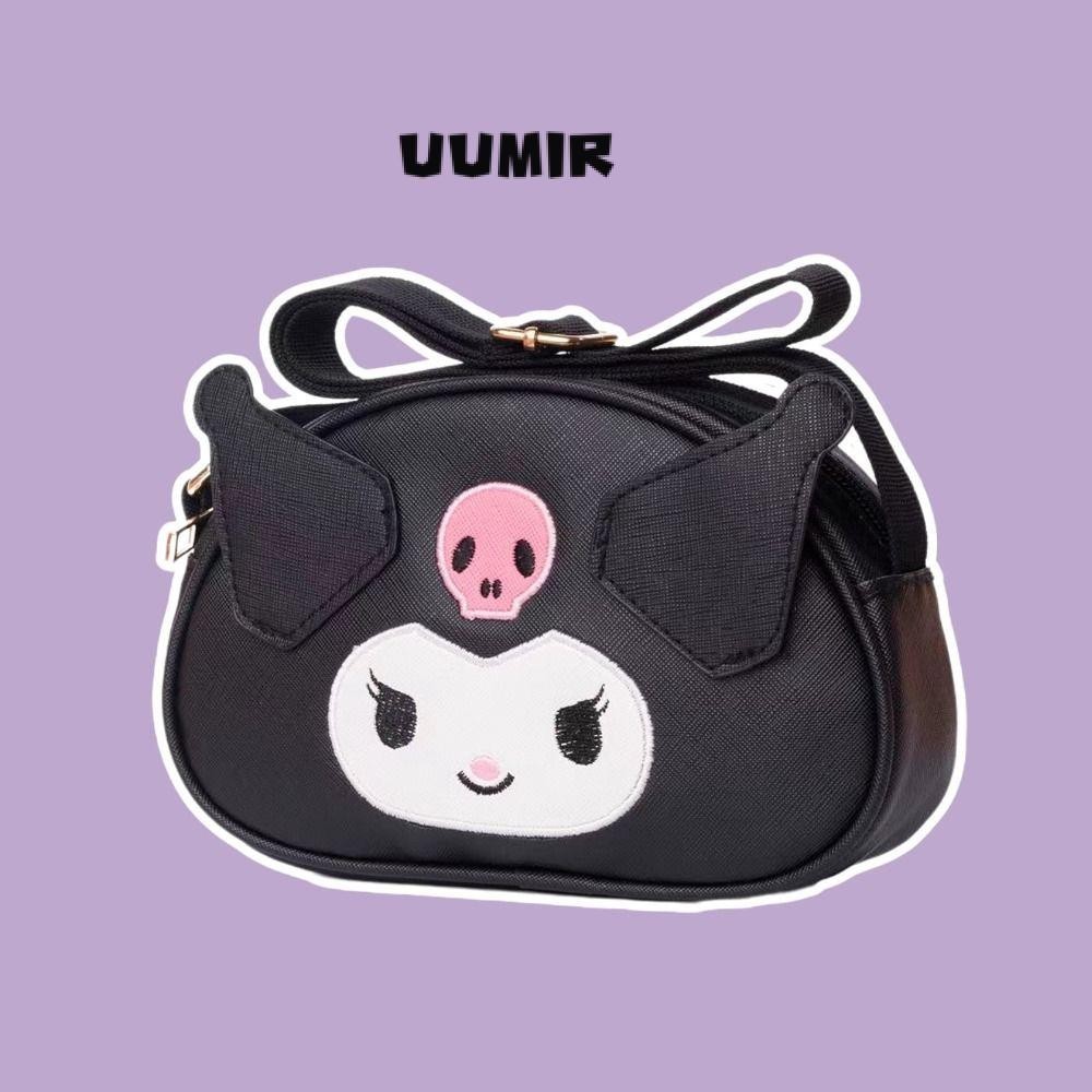 UUMIR กระเป๋าเครื่องสําอาง, กระเป๋าสะพายข้างลายการ์ตูนหนัง PU, กระเป๋าสะพาย KT Melody Kuromi