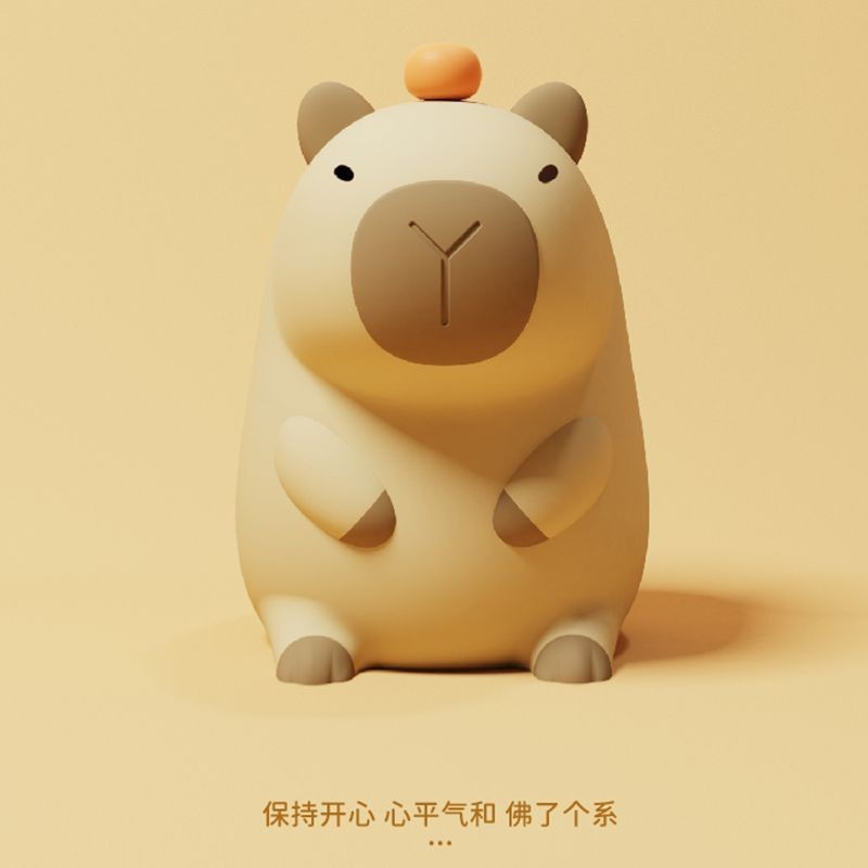 พร้อมส่ง LED ซิลิโคน Night Light ชาร์จ Dimming Water Guinea Pig Pat โคมไฟโคมไฟ Capybara