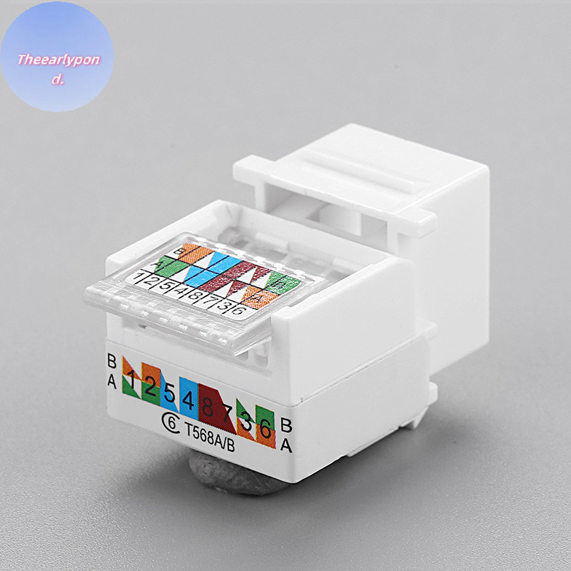 Earlfypond RJ45 Cat6 UTP Keytone หญิงแจ็คเชื่อมต่ออะแดปเตอร์เครือข่ายอินเทอร์เน็ตสาย Lan TH