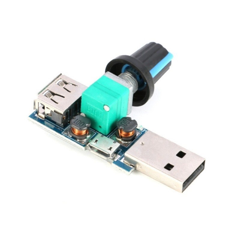 Ci ตัวควบคุมความเร็วพัดลม USB 4-12V 5W พัดลมแบบปรับได้ Stepless Governor Regulator