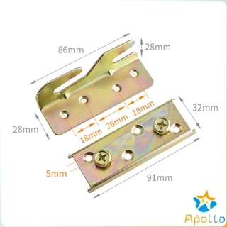 Apollo ตะขอเกี่ยวเตียง สลักหัวเข็มขัดเฟอร์นิเจอร์ 1แพ็ค 4 ชุด Bed hinge