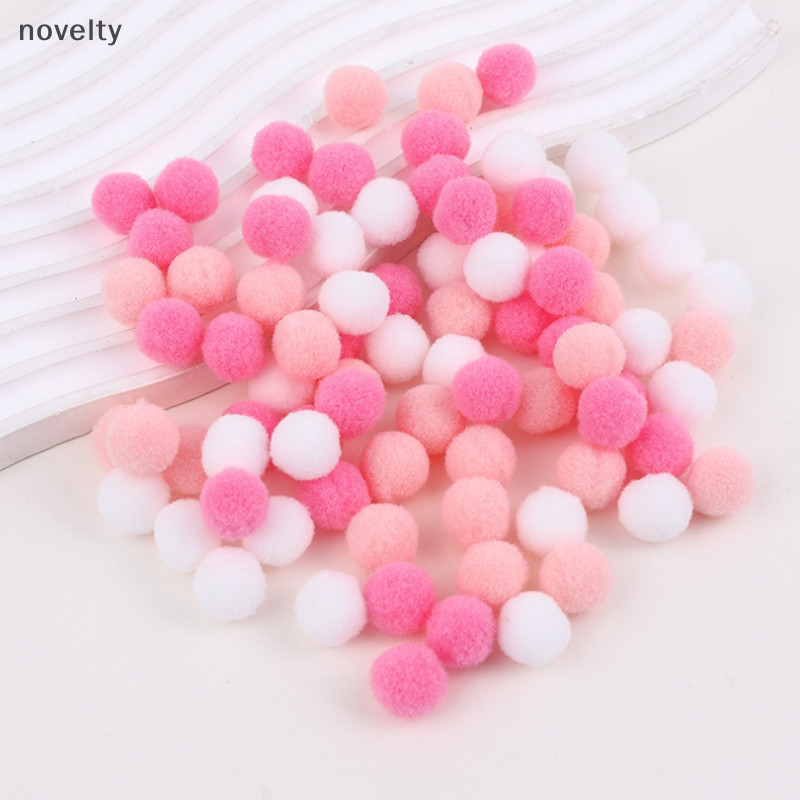 Nly Mystery กล่องอุปกรณ์เสริมพวงกุญแจตุ๊กตาของเล่น Macaron สีสันลูกขนสัตว์ 1.5/2/2.5 ซม.DIY ตกแต่งของเล่นตกแต่ง N