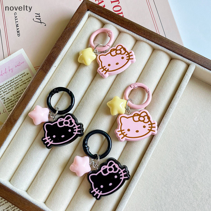 Nly การ์ตูนอะนิเมะ Sanrio น่ารัก Hello Kitty พวงกุญแจรถแหวนจี้ตลก Creative กระเป๋านักเรียนอุปกรณ์ตกแต่งของขวัญ N