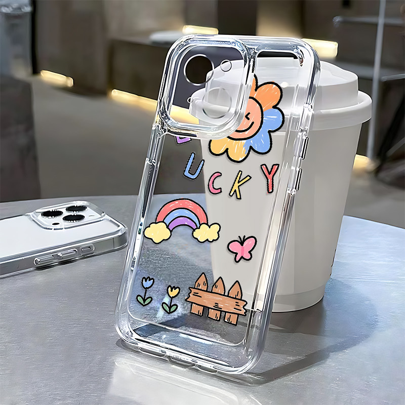เคสหูฟัง iPhone 11 15 Pro Plus Max เคส Case Rainbow Sunเคสโทรศัพท์สําหรับiPhone 16 15 14 13 12 11 8 7 6S 6 Pro Plus Max iPhone X XS XR SE 2 2020
