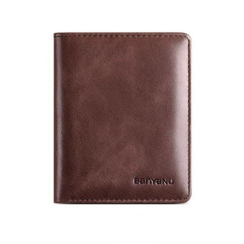 กระเป๋าสตางค์ผู้ชาย CONFIANZA กระเป๋าสตางค์ใบสั้นหนังบาง RFID Card Holder Men