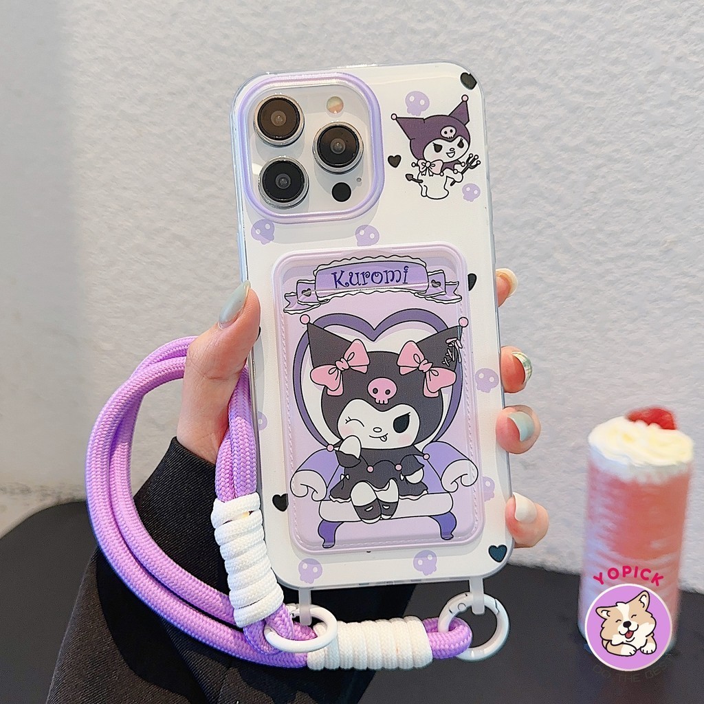 สไตล์ใหม่ผู้ถือบัตรพร้อมเชือกเส้นเล็กน่ารักสําหรับ iPhone15promax เคสโทรศัพท์ 13 15max 14 7plus 8plus xsmax xr 6p ความรู้สึกระดับไฮเอนด์ 13pro การ์ตูน 12 ซิลิโคน 11 ฝาครอบโทรศัพท์สาวญี่ปุ่นสาวเกาหลี ins GKB