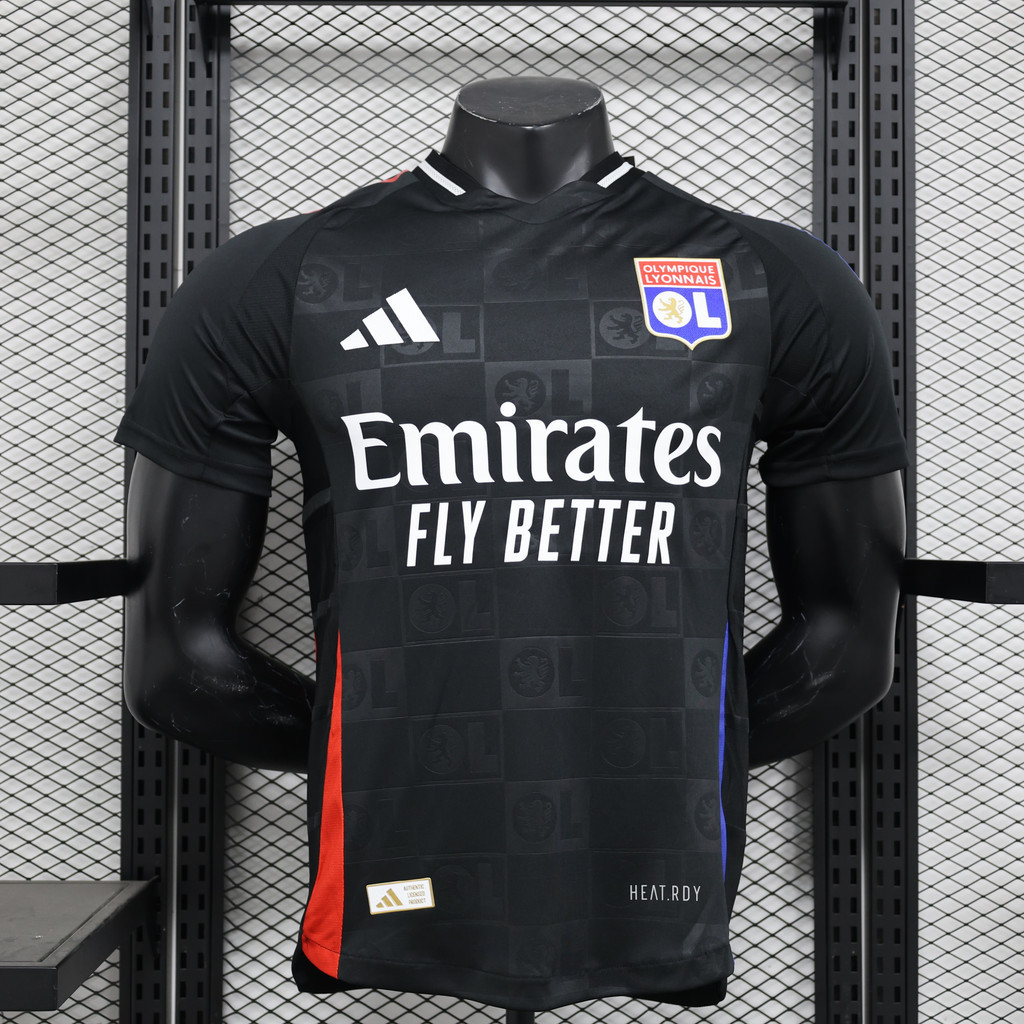 Lyon Jersey 24-25 Custom Name Away เสื้อฟุตบอลแฟนและผู้เล่นออก