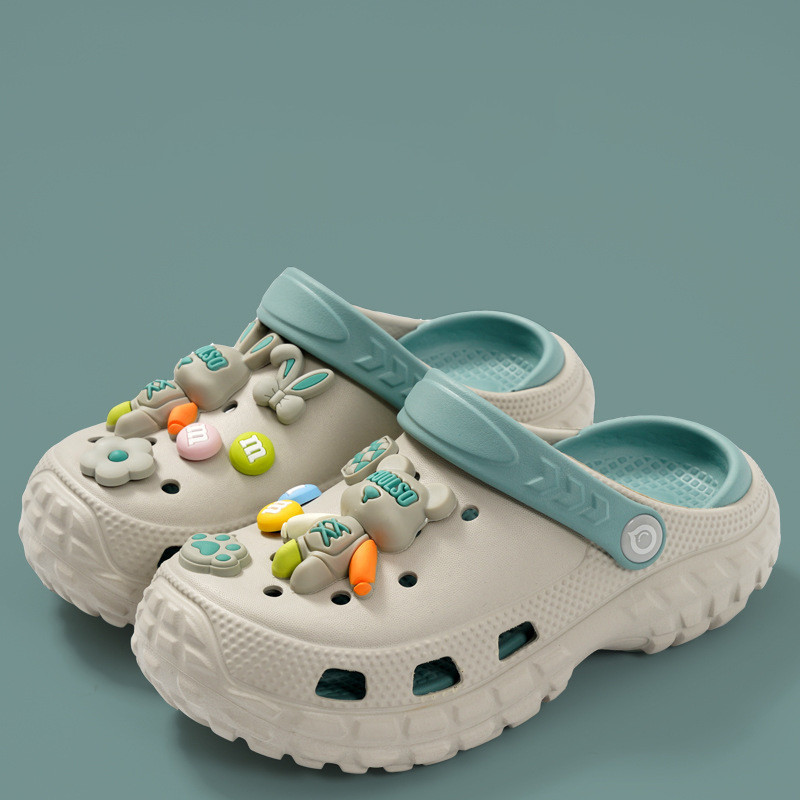 ใช่แล้ว 6-14ปีเด็กยางลื่นด้านล่างการ์ตูนหมีรองเท้าแตะ