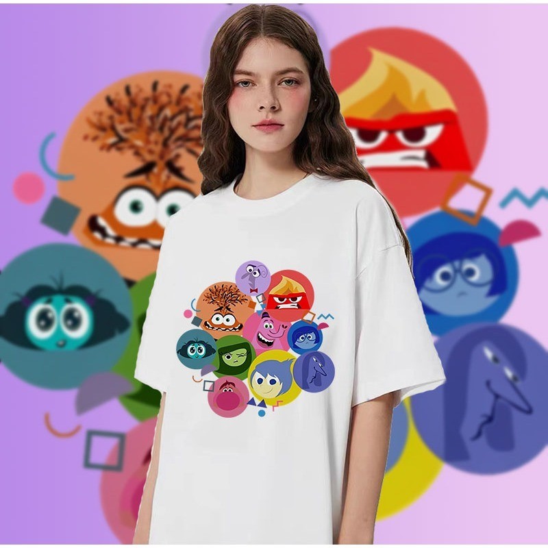 ใหม่ Pixar 's Movie Inside Out 2 เสื ้ อยืดคอ O-neck กราฟิก 100 % สําหรับผู ้ ชายP#29 S-5XLS-5XL