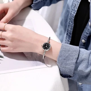 Minimalist Sleek Open Link Bracelet นาฬิกาควอตซ์สํานักงานสวมใส่ทุกวันสําหรับผู้หญิง