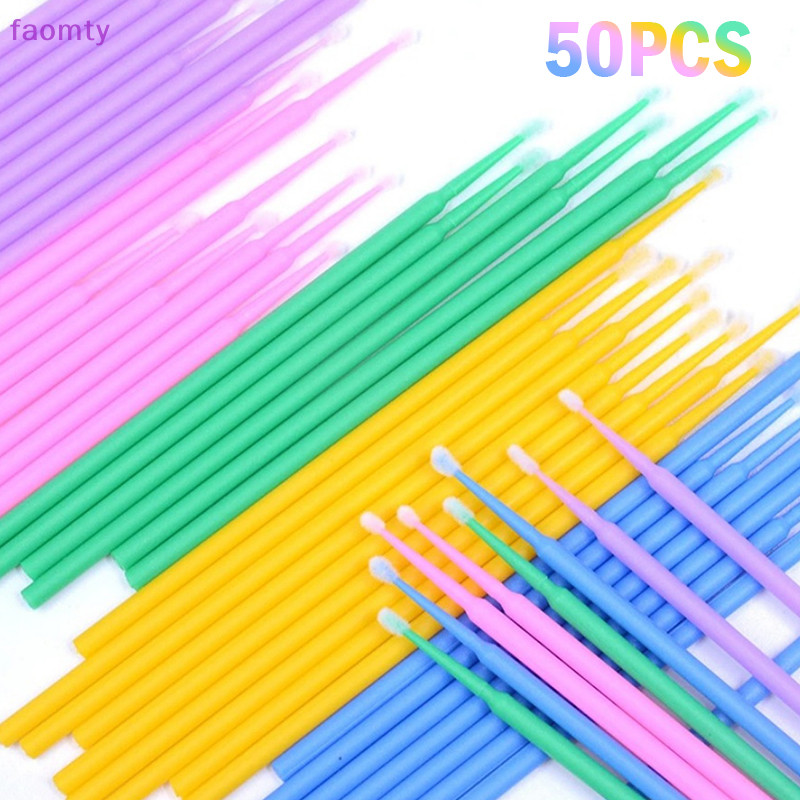 Faomty 50 ชิ้นขนตาแบบใช้แล้วทิ้งส่วนบุคคล Lash Removing Applicator แปรง TH
