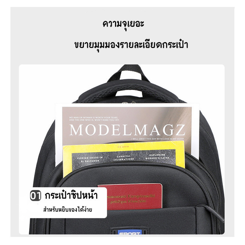 feiyana-กระเป๋าสะพายหลัง กระเป๋าใส่โน๊ตบุ๊ค ผ้าอ็อกฟอร์ด LX-6303