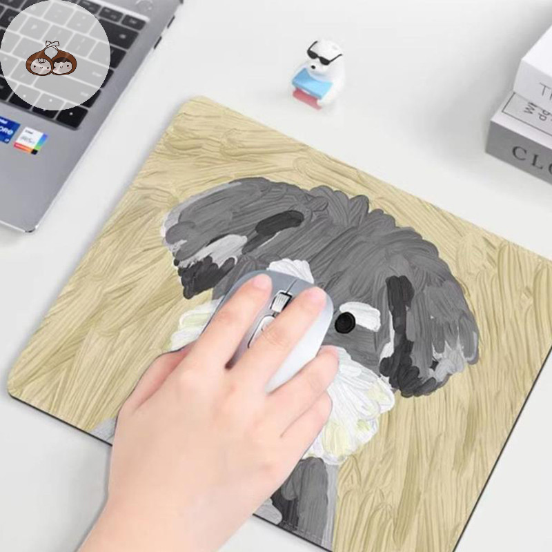 Bef น่ารัก Puppy Mouse Pad Anti-Slip ยางธรรมชาติ Lockedge Mousepad การ์ตูนสุนัข Office Home แล็ปท็อปคอมพิวเตอร์แบบพกพาขนาดเล็กแผ่นรองเม้าส์ TH