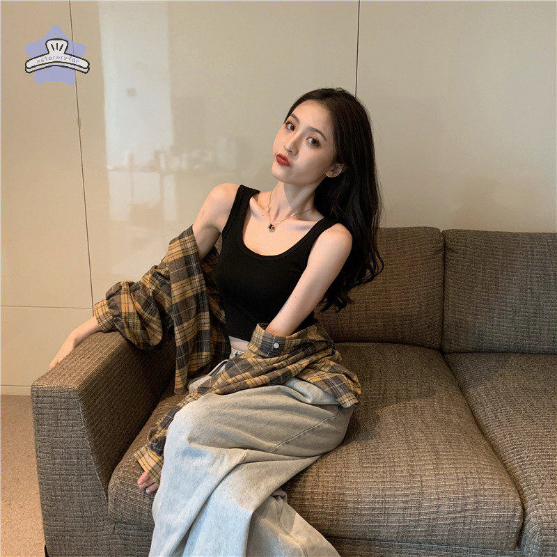 [estereryfor] แฟชั่น Crop Top เสื้อยืดผู้หญิง Casual Cropped Strap Basic ฤดูร้อนเสื้อผ้า Tee เสื้อ F