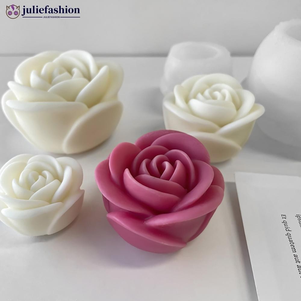 JULIEFASHION Valentine's Day ดอกไม้ซิลิโคนแม่พิมพ์เทียน 3D Peony ดอกไม้สบู่ยิปซั่มเรซิ่นหล่อ Mould DIY ช็อกโกแลตเค้กเบเกอรี่เครื่องมือ I9W7
