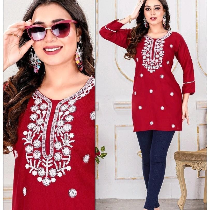 Ss New Indian Short kurti casual kurti วัสดุเรยอน