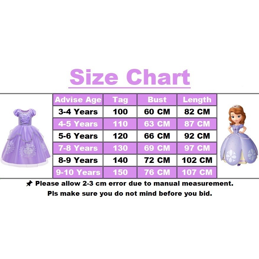 UhomePrincess Sofia Dress ชุดคอสเพลย์เด็กการ์ตูนโซเฟียเจ้าหญิงแรกแต่งตัวชุดงานเลี้ยงวันเกิด ราคา ถูกที่สุด ดีลบีเคเค แกลเลอรีภาพที่ 2