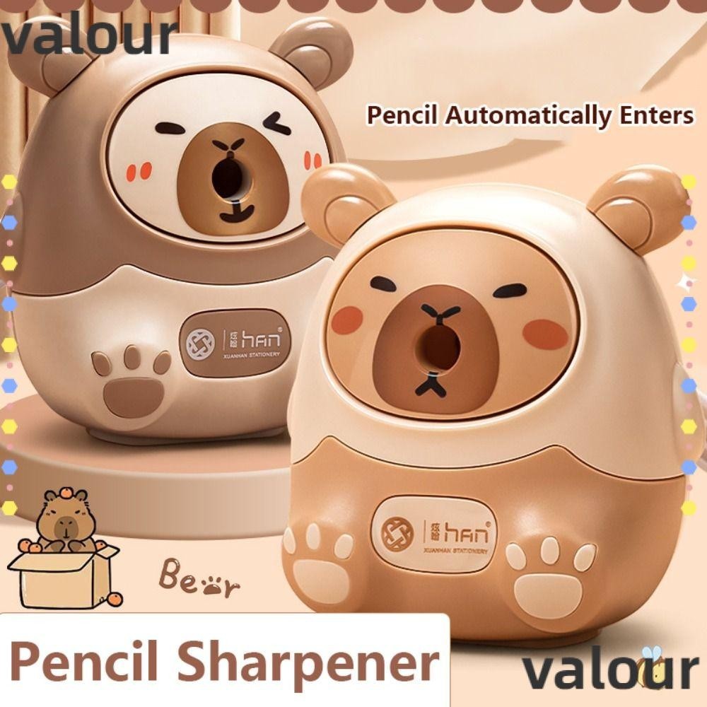 เครื่องเหลาดินสอ VALOUR, ดินสอป้อนอัตโนมัติ Anti Sticking Lead Pencil Sharpening Tool, ของขวัญเครื่องเขียนคุณภาพสูง Capybara Hand-cranked Mechanical Tool ของขวัญ