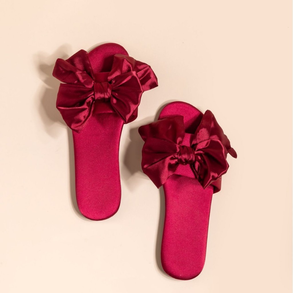 สไตล์ใหม่บ้านสุภาพสตรีรองเท้าแตะ High-End Bowknot งานแต่งงานเทศกาล Sli