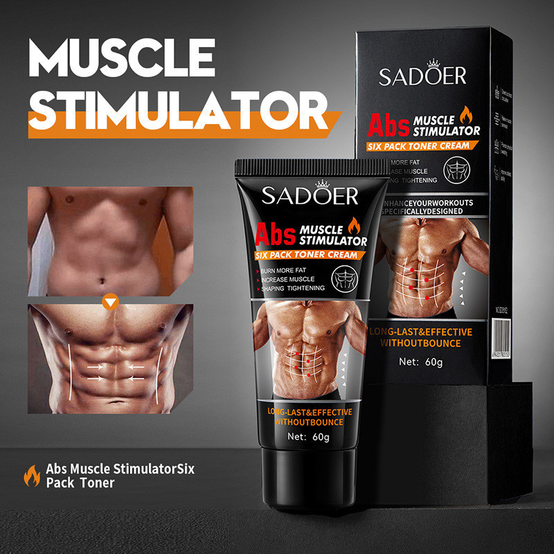 Sadoer ABS ครีมกระตุ้นกล้ามเนื้อ หกแพ็ค กระชับกล้ามเนื้อ เพิ่มความร้อน ครีมนวดกล้ามเนื้อ 60 กรัม