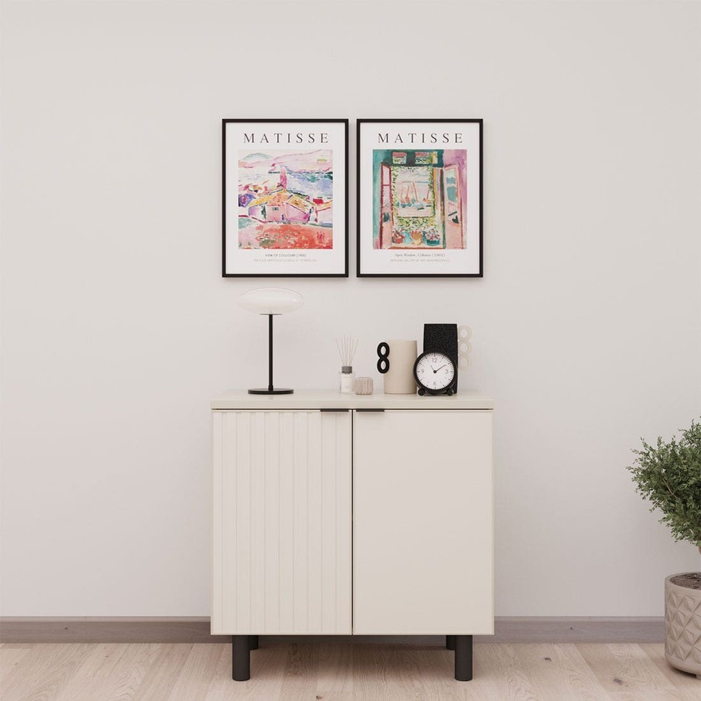 Koncept Furniture ตู้เตี้ย 80 ซม. รุ่น Lucas สีครีม (80x45x80 ซม.) แบรนด์ KONCEPT FURNITURE