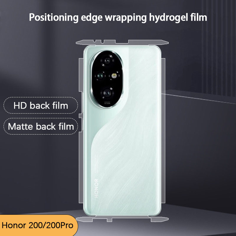 คลุมทั้งหมดตัวป้องกันหน้าจอด้านหลังสําหรับ Honor 300 200 Pro Ultra Clear/Matte Positioning Wrap Edge TPU Premium Explosion-proof Ultra Thin Scratch Repair Back Hydrogel Film