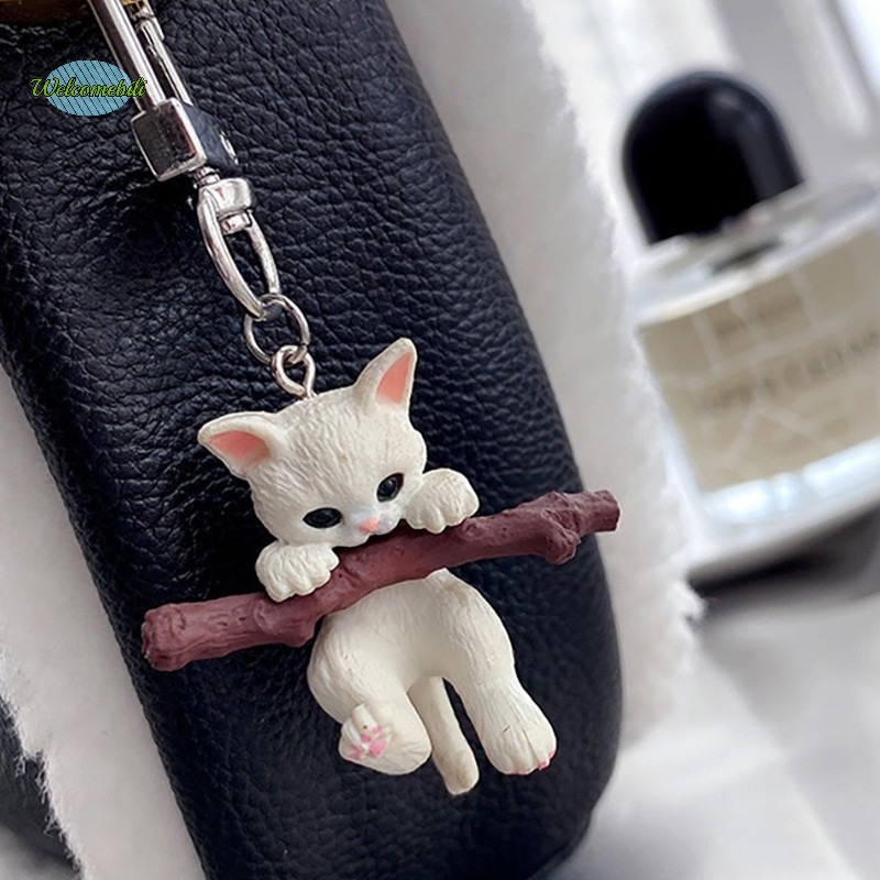 [ยินดีต้อนรับ] น่ารักลูกแมวรถพวงกุญแจน่ารักการ์ตูน Lucky Cat Key Chain กระเป๋าเป้สะพายหลังกระเป๋าจี้ของขวัญสําหรับผู้หญิงและผู้ชายใหม่