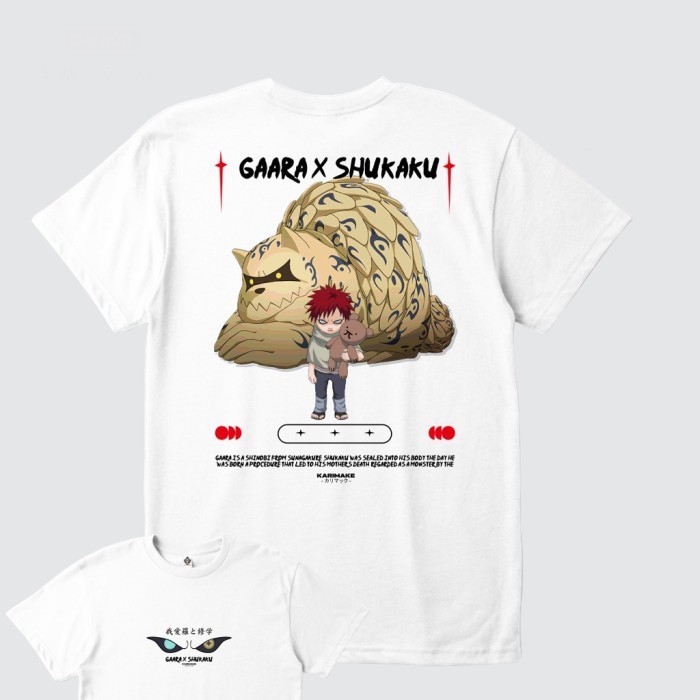 ใหม่ เสื้อยืดคอตตอน GAARA SHUKAKU KAZEKAGE Kaos Anime  Karimake  V1 WARNA LAIN, L เสื้อยืดคอตตอน S5X