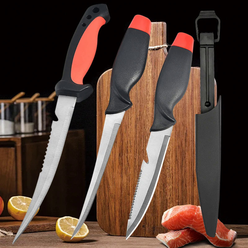 Multipurpose Sharp Boning Knife Butchering Cleaver Stainless Steel Fish Knife Fish Killing Scraping 