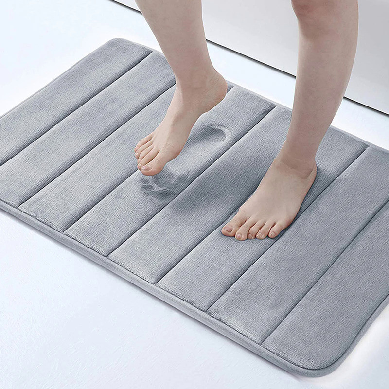 60x40cm Coral fleece Bathroom Anti-skid Mat Quick Water Absorption Mat Soft Bathroom Carpets Rugs Toilet Floor Mat Home