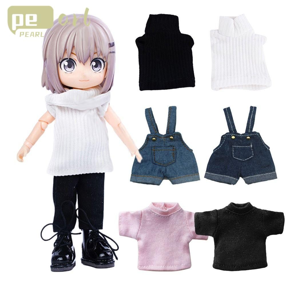 Pearlth ตุ๊กตาเสื้อผ้าสําหรับ 1/11 OB11Dolls กางเกงเสื้อยืดชุดสําหรับ Obitsu11 ตุ๊กตา Denim กางเกง