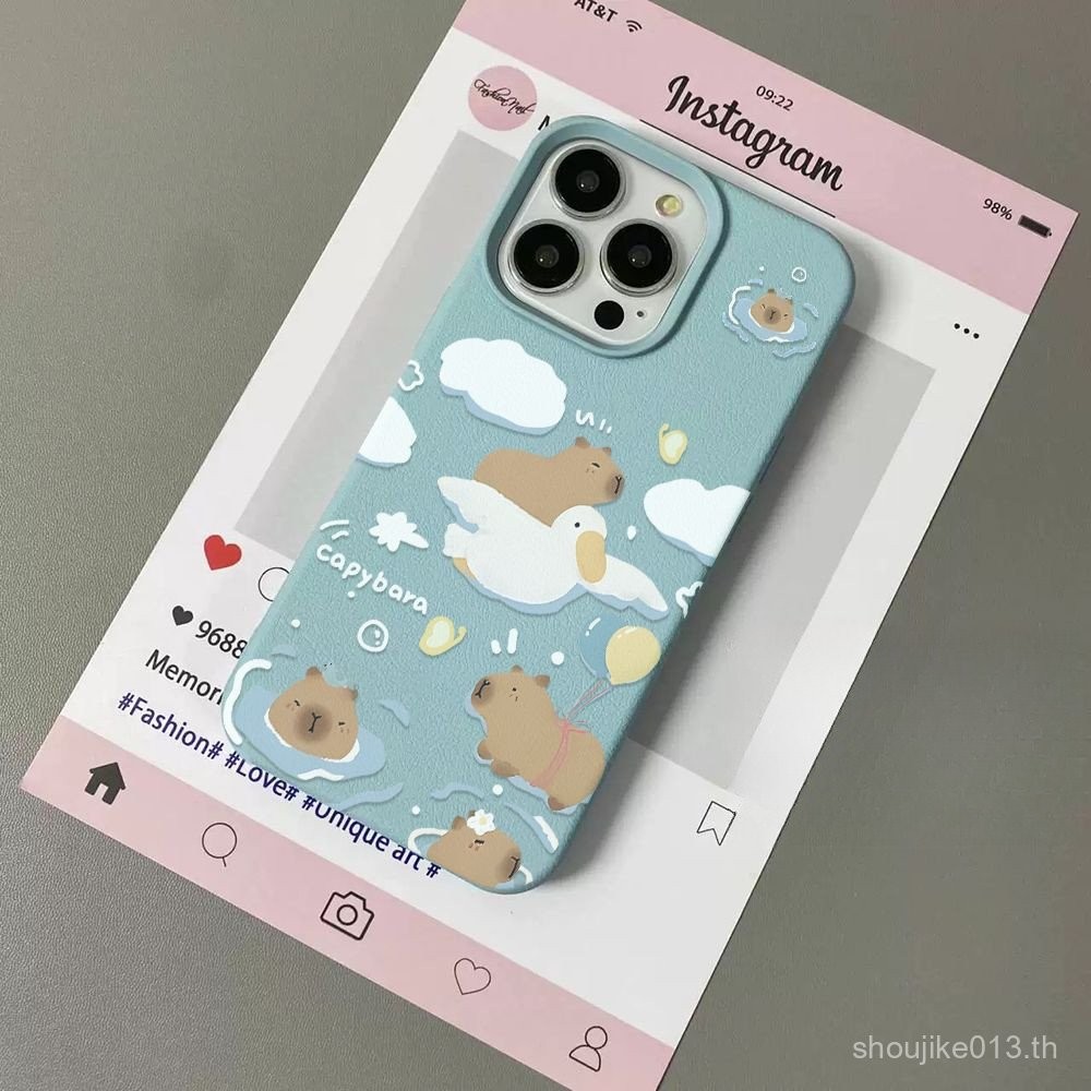 บอลลูน Capybara Dolphin Luxury Leather เคส iPhone-มีสไตล์และทนทานเหมาะสำหรับ iPhone 11, 12, 13, 14, 15 PRO MAX, 7plus, 8PLUS, 11pro, 13pro, X, XR, XS MAX pgrb