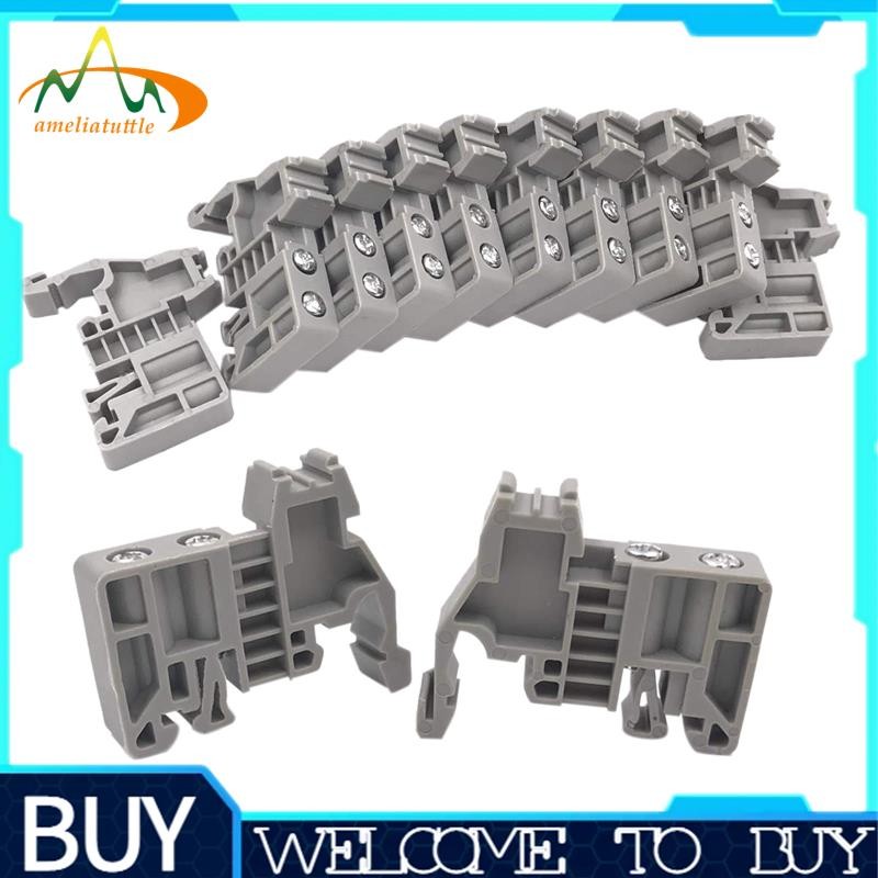 E/uk Din Rail Terminal Blocks End Stopper Bracket สีเทา,ขั้วต่อบล็อกขั้วต่อ (แพ็ค 100 ชิ้น)