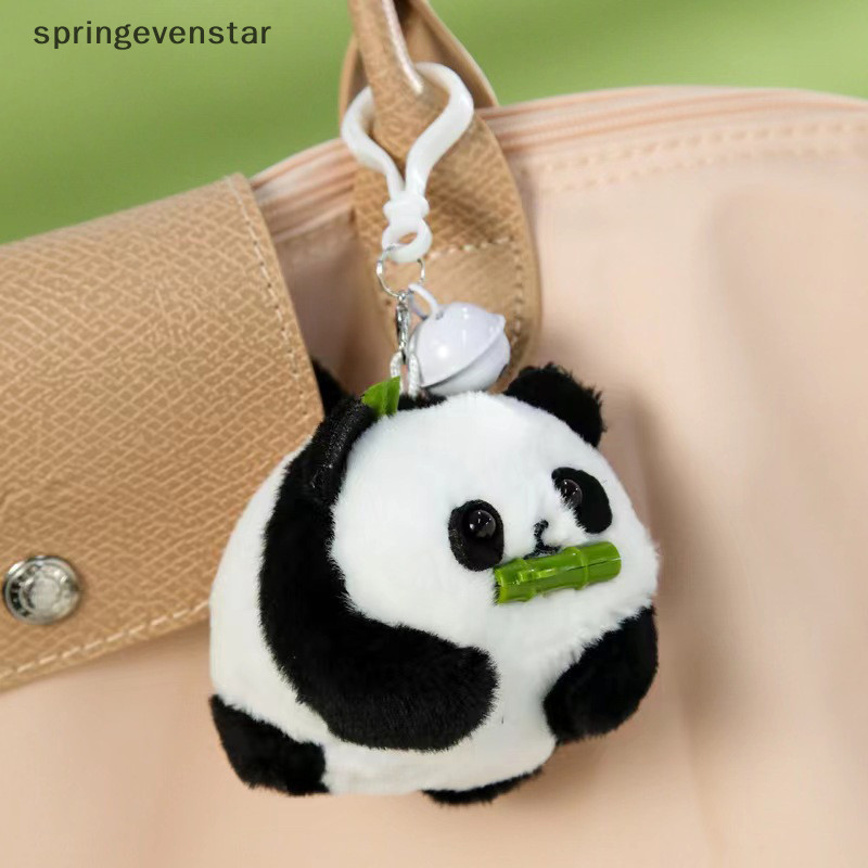 Springevenstar 1 ชิ้นตุ๊กตาแพนด้าตุ๊กตาจี้ของเล่นดึงเชือกหางเคลื่อนย้ายได้ Kawaii อะนิเมะ Plushie พวงกุญแจสนุกจี้พวงกุญแจตุ๊กตาของขวัญ Springevenstar