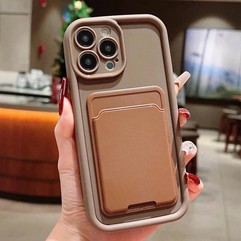 หรูหราผู้ถือบัตรเคสโทรศัพท์สําหรับ Xiaomi Mi 14 13T 12T Pro 13 12 11 Lite 5G Poco X6 X5 X3 F5 F6 M6 Pro 4G Simple กระเป๋าสตางค์ช่องใส่การ์ดซิลิโคนนุ่มป้องกันปกหลัง