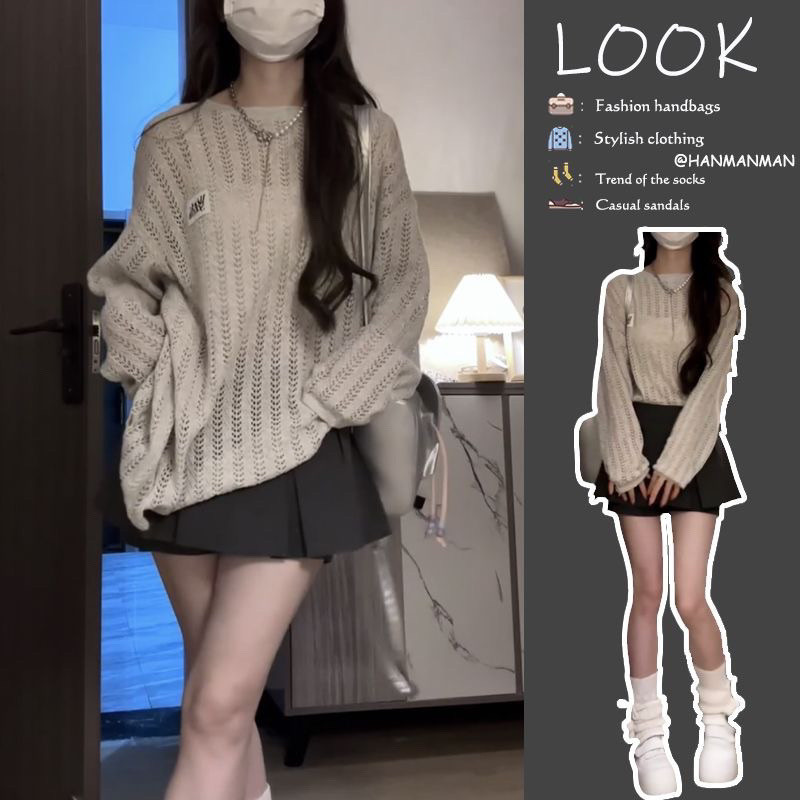 เสื้อถักเสื้อแขนยาวผู้หญิงใหม่สําหรับฤดูใบไม้ร่วงและฤดูหนาว
